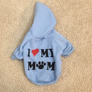 Drooling Dog hooded sweatshirt. Size Small, it’s a Baby Blue color.
